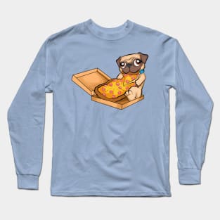 cute pug pizza funny dogs lovers pizza lover Long Sleeve T-Shirt